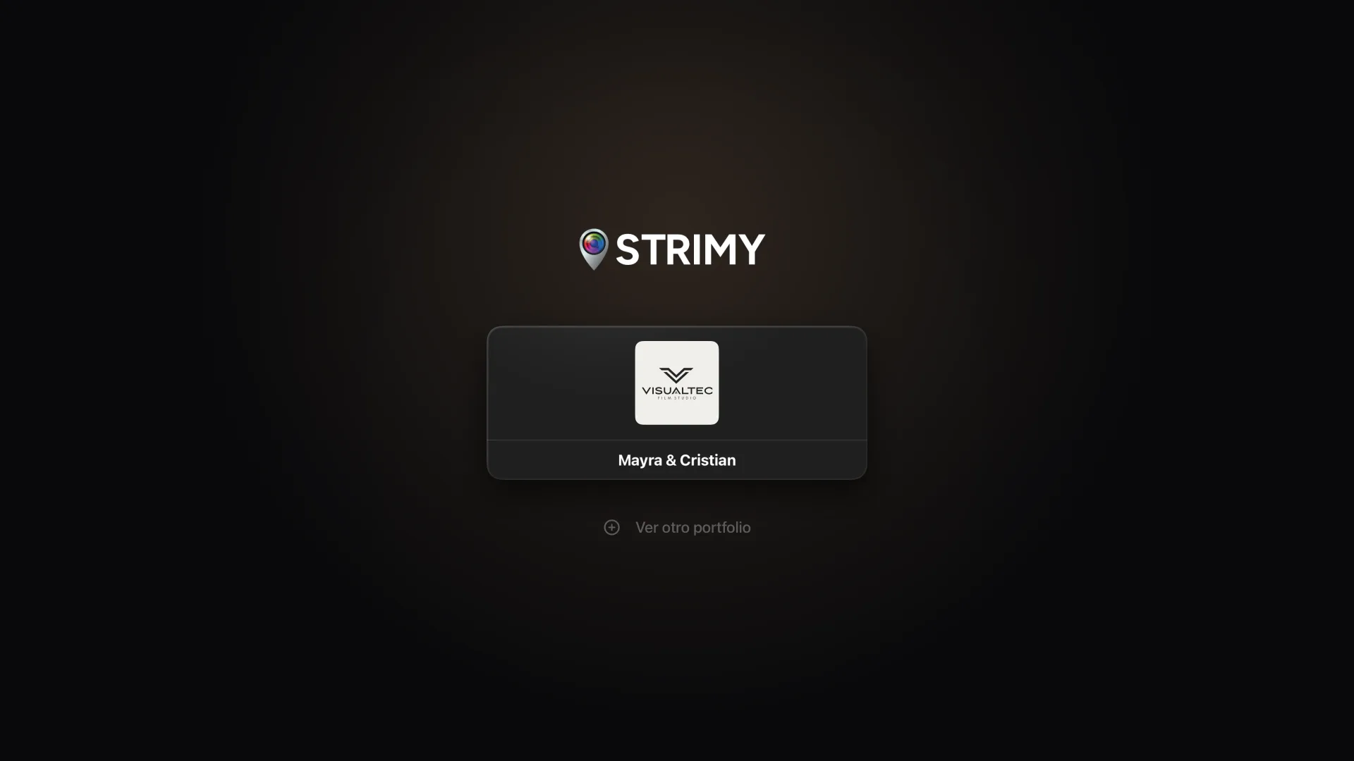 Portfolio selector in STRIMY TV for Apple TV