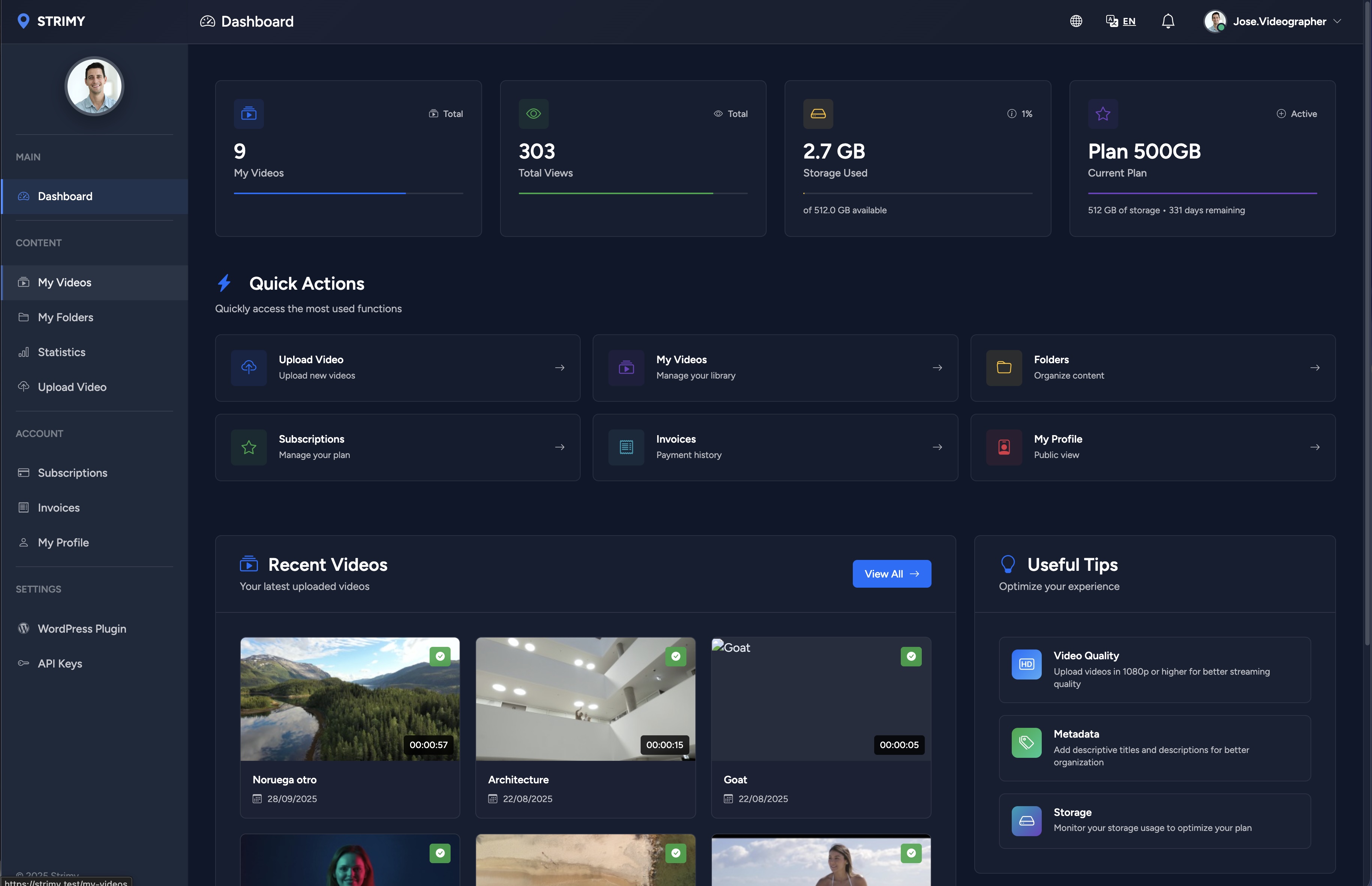 STRIMY Dashboard